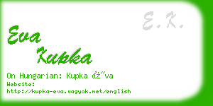eva kupka business card